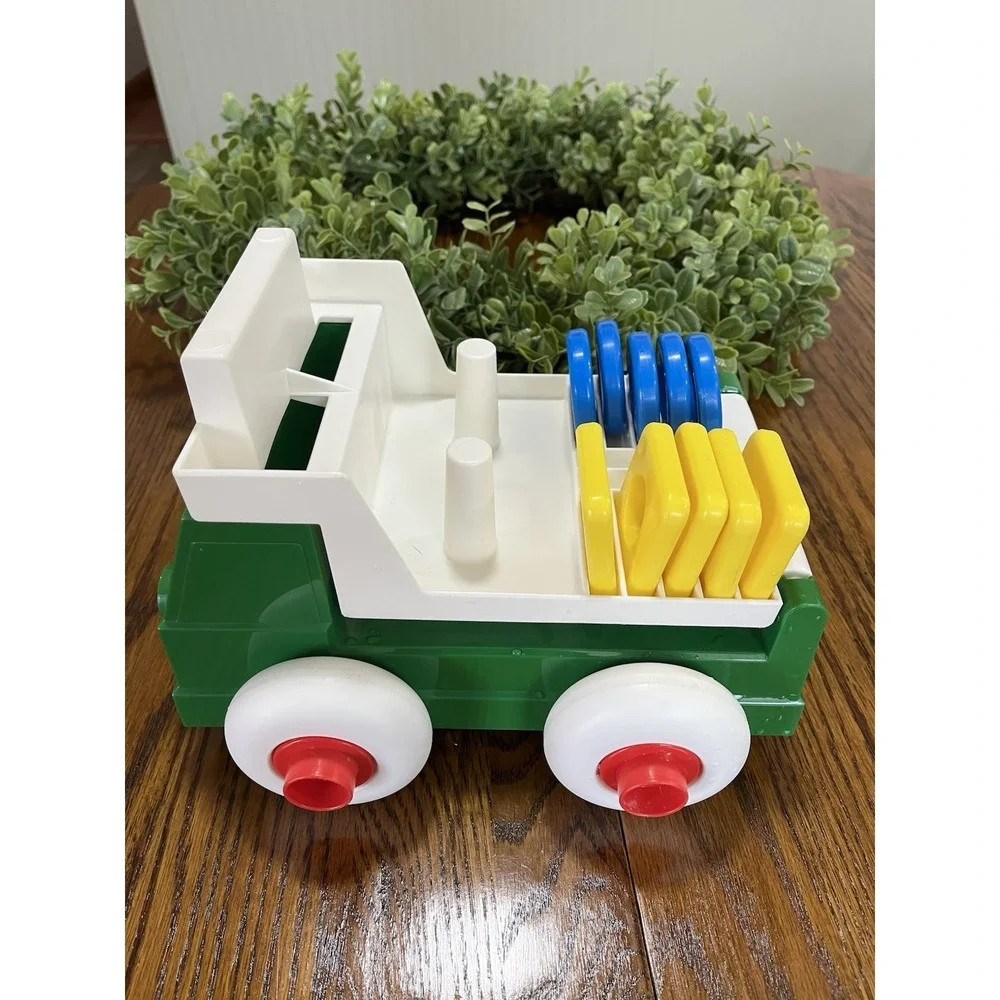 Stack &‎ Dump Truck with 10 Shapes - 1983 Johnson & Johnson Vintage Plastic Toy